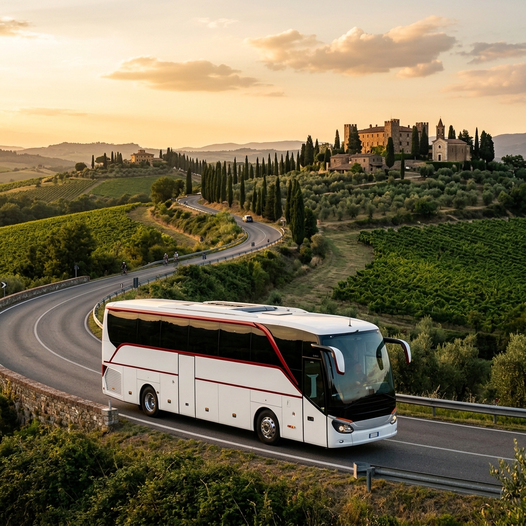 Autobus Principato Luxury Travel in viaggio in Toscana